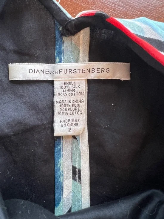 Diane von Furstenberg Womens Sleeveless Sheath Silk Dress Size 2 - Picture 4 of 13